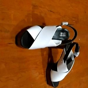 Black and White Clog Sandals